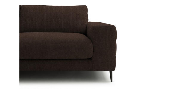 ECKSOFA  in Flachgewebe Dunkelbraun  177/253 cm  - Dunkelbraun/Schwarz, Design, Textil/Metall (177/253cm) - Dieter Knoll