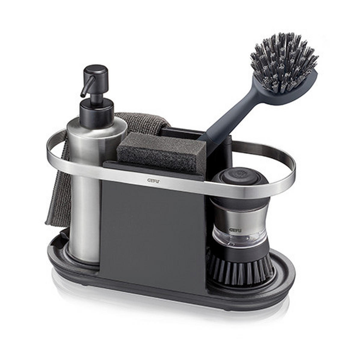 SPÜLORGANIZER   - Silberfarben/Schwarz, Design, Kunststoff/Metall (10/13/24cm) - Gefu