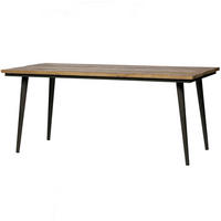 ESSTISCH in Holz, Metall 220/90/75 cm   - Schwarz/Naturfarben, MODERN, Holz/Metall (220/90/75cm) - Livetastic