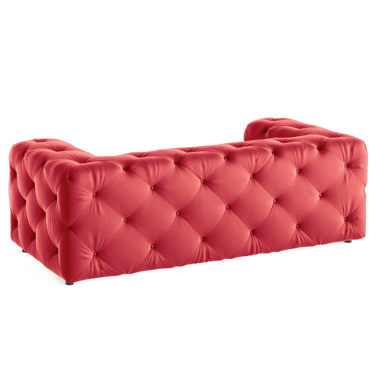 2-SITZER-SOFA Fresco in Samt Rot  - Rot/Schwarz, Design, Kunststoff/Textil (193/71/100cm) - P & B