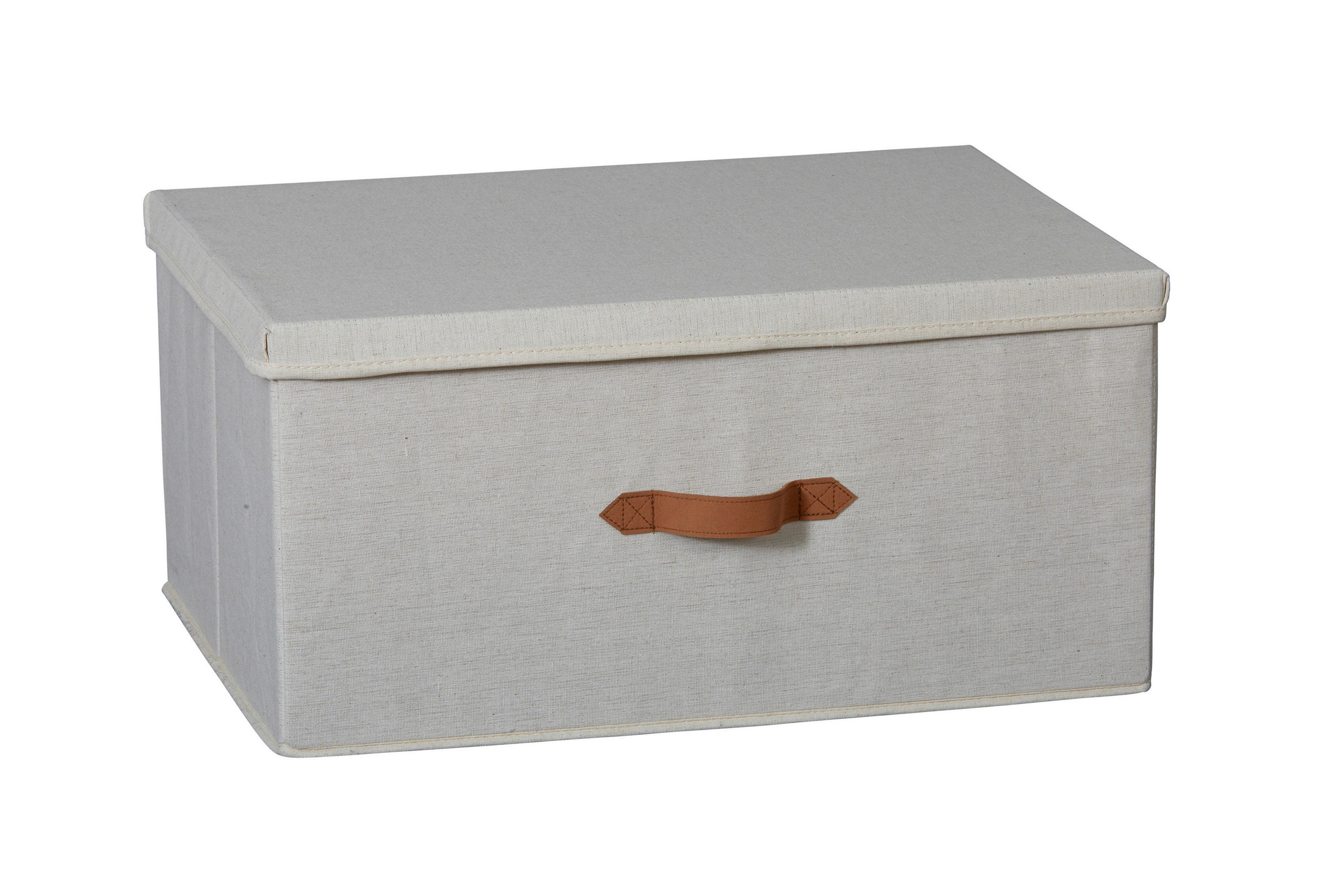 BOX MIT DECKEL Premium  - Beige, Basics, Holzwerkstoff/Textil (54/40/25cm) - Store It