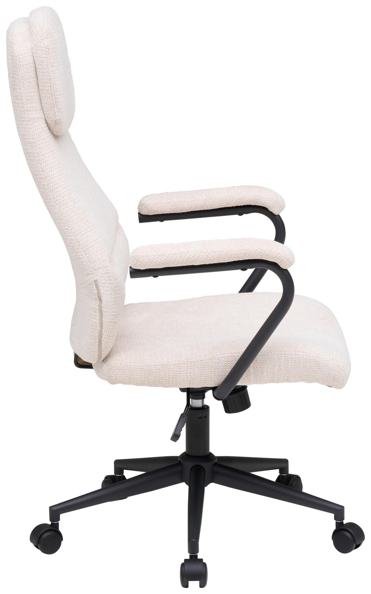 DREHSTUHL Webstoff Creme, Schwarz  - Creme/Schwarz, MODERN, Kunststoff/Textil (60/108-116/67cm) - MID.YOU