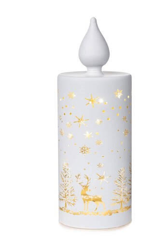 KERZE MIT LED  - Weiß, LIFESTYLE, Glas (7,5/20cm) - X-Mas