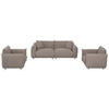 SITZGARNITUR Webstoff Taupe  - Taupe/Silberfarben, Trend, Textil/Metall (218/103/75/87cm) - Livetastic