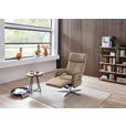 RELAXSESSEL in Leder Hellbraun - Hellbraun/Edelstahlfarben, Design, Leder/Metall (70/124/85cm) - Cantus