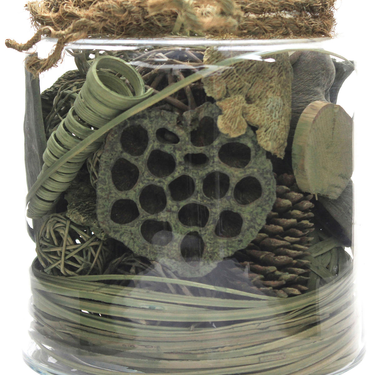DEKOGLAS 20 cm  - Grün, Lifestyle, Glas/Naturmaterialien (18/20/18cm) - Kayoom