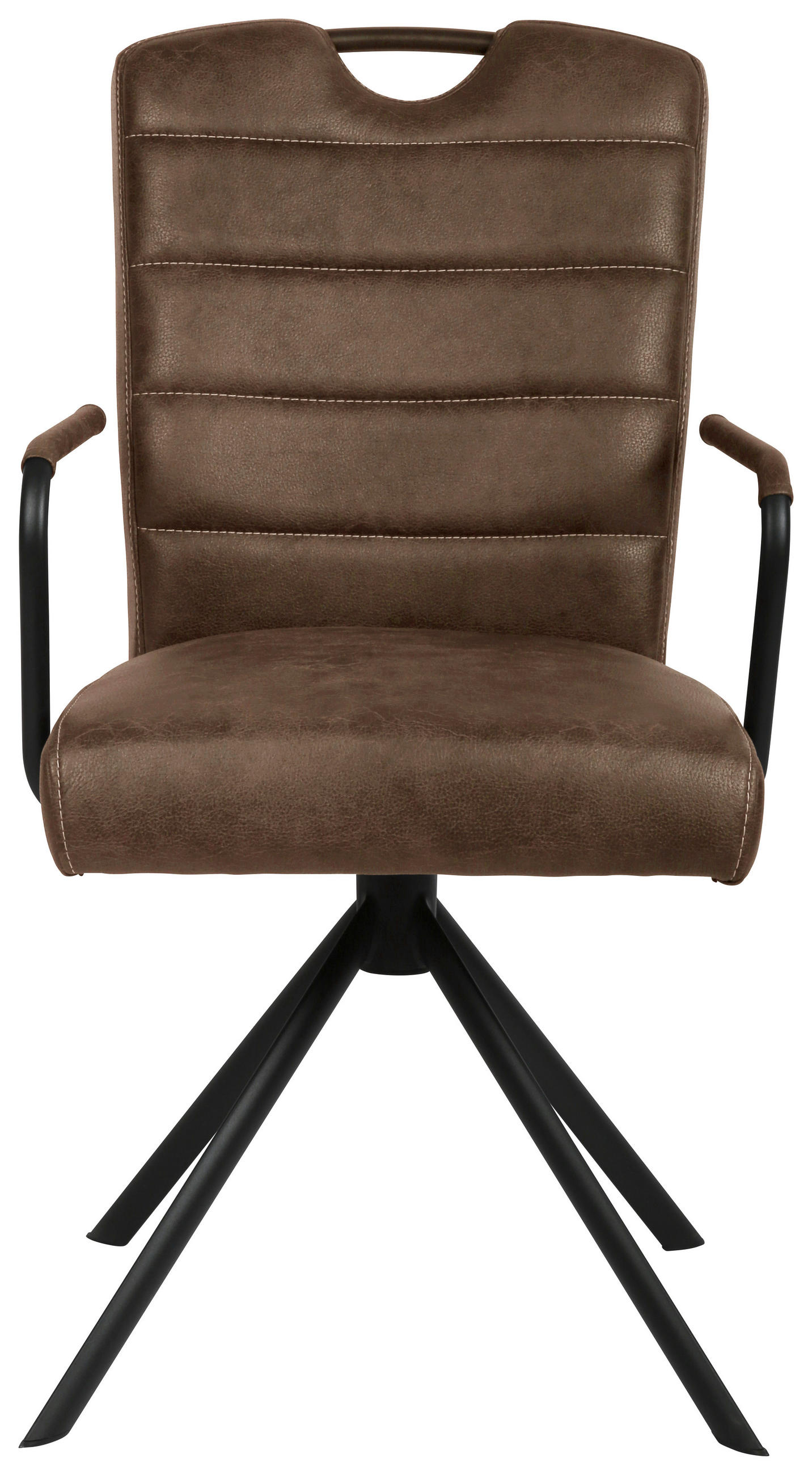 ŽIDLE S PODRUČKAMI, mikrovlákno, hnědá, černá - černá/hnědá, Design, kov/textil (50/92,5/62cm) - Ambia Home