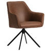 ARMLEHNSTUHL  in Eisen Mikrofaser  - Cognac/Schwarz, Design, Textil/Metall (64/83/61cm) - Ambia Home