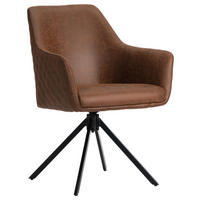 ARMLEHNSTUHL  in Eisen Mikrofaser  - Cognac/Schwarz, Design, Textil/Metall (64/83/61cm) - Ambia Home