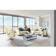 3-SITZER-SOFA in Leder Creme  - Creme/Schwarz, Design, Leder/Metall (190/84/99cm) - Dieter Knoll