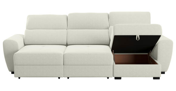 ECKSOFA  in Velours Creme  - Creme/Schwarz, KONVENTIONELL, Kunststoff/Textil (285/177cm) - Carryhome