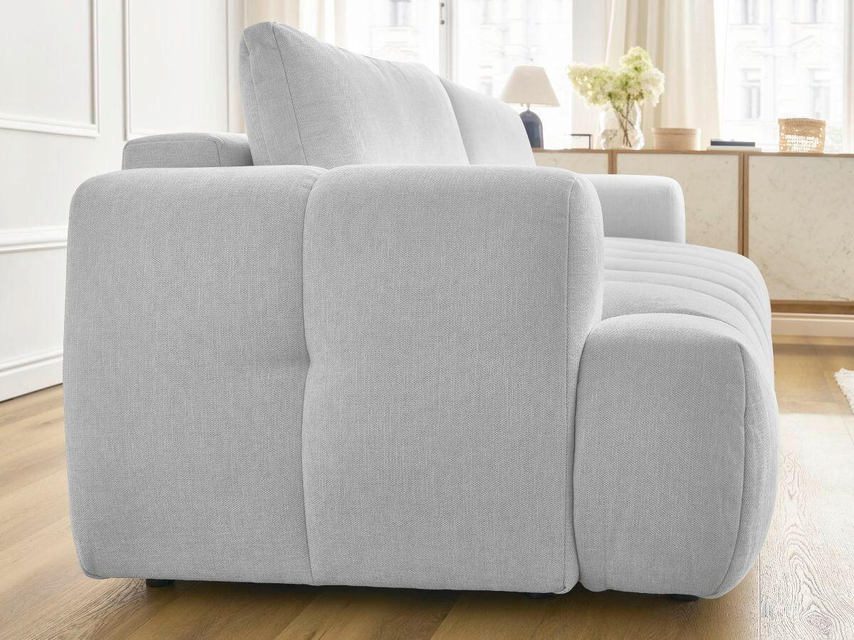 SCHLAFSOFA FUJI Leinenoptik Hellgrau  inkl.  - Hellgrau/Schwarz, MODERN, Kunststoff/Textil (251/113/88cm)