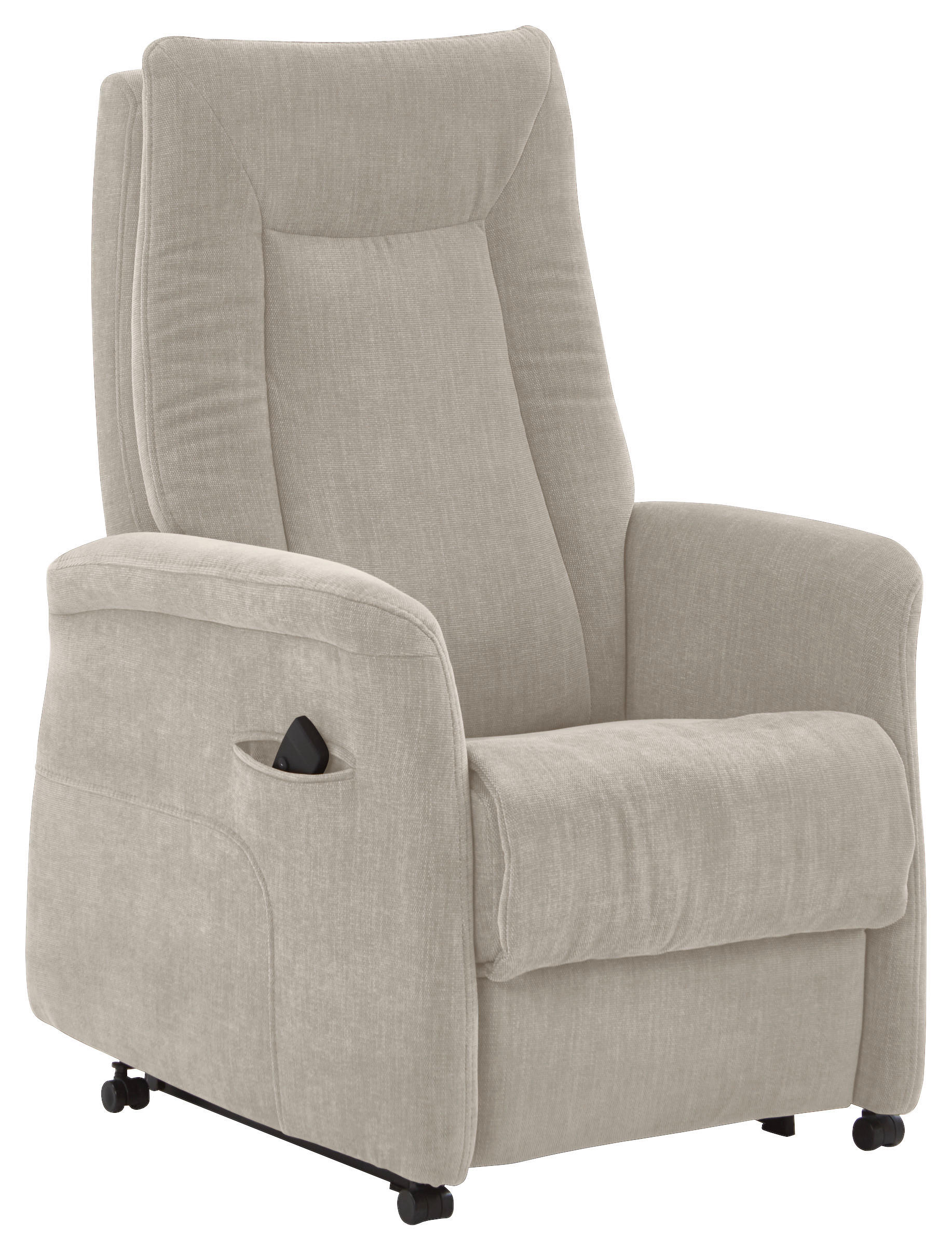 FERNSEHSESSEL  mit Relaxfunktion, Aufstehhilfe, Rücken echt Chenille Naturfarben  - Naturfarben/Grau, KONVENTIONELL, Kunststoff/Textil (78/115/90cm) - Hukla