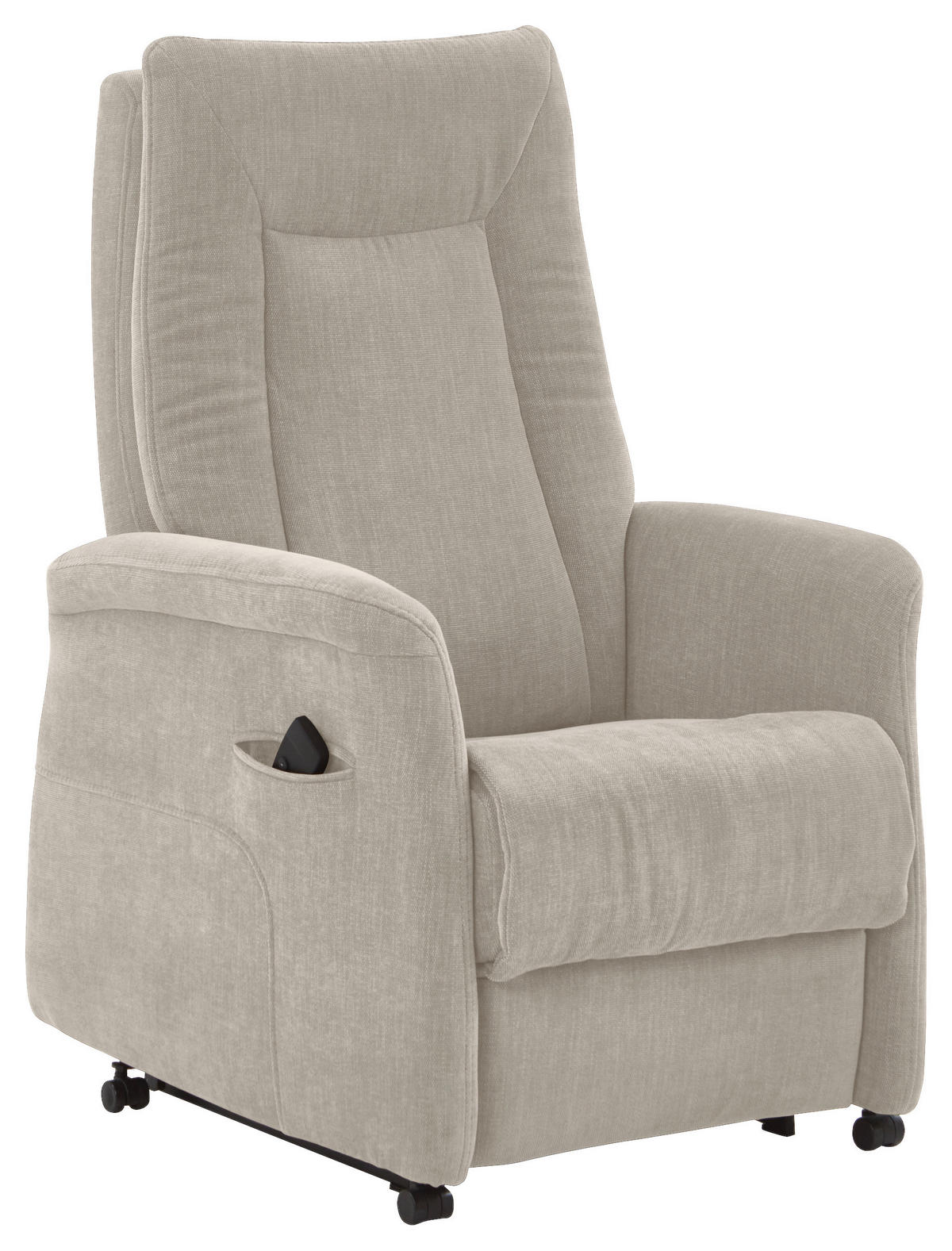 FERNSEHSESSEL  mit Relaxfunktion, Aufstehhilfe, Rücken echt Chenille Naturfarben  - Naturfarben/Grau, KONVENTIONELL, Kunststoff/Textil (78/115/90cm) - Hukla