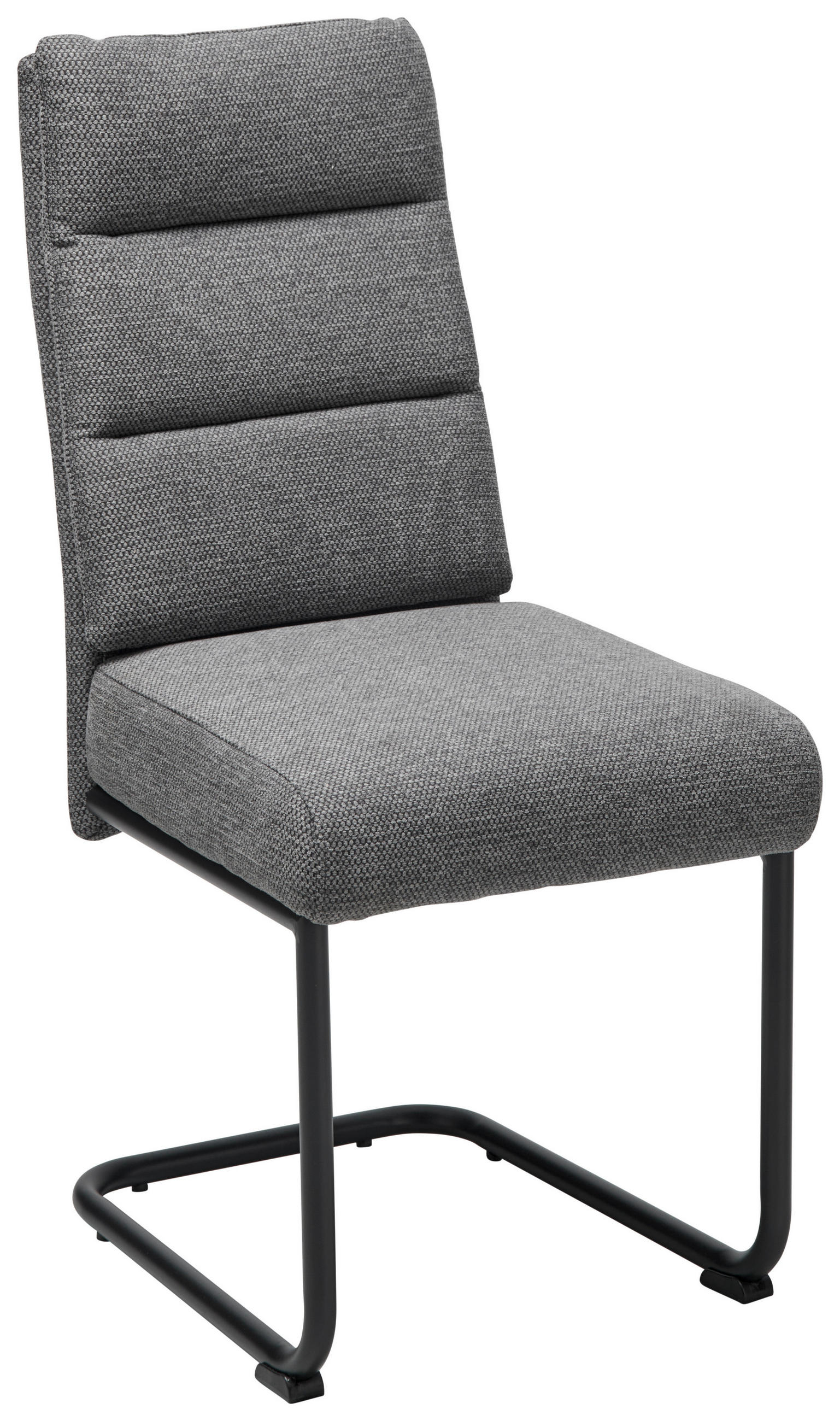 Scaun Cantilever din lemn, metal, textil, gri închis