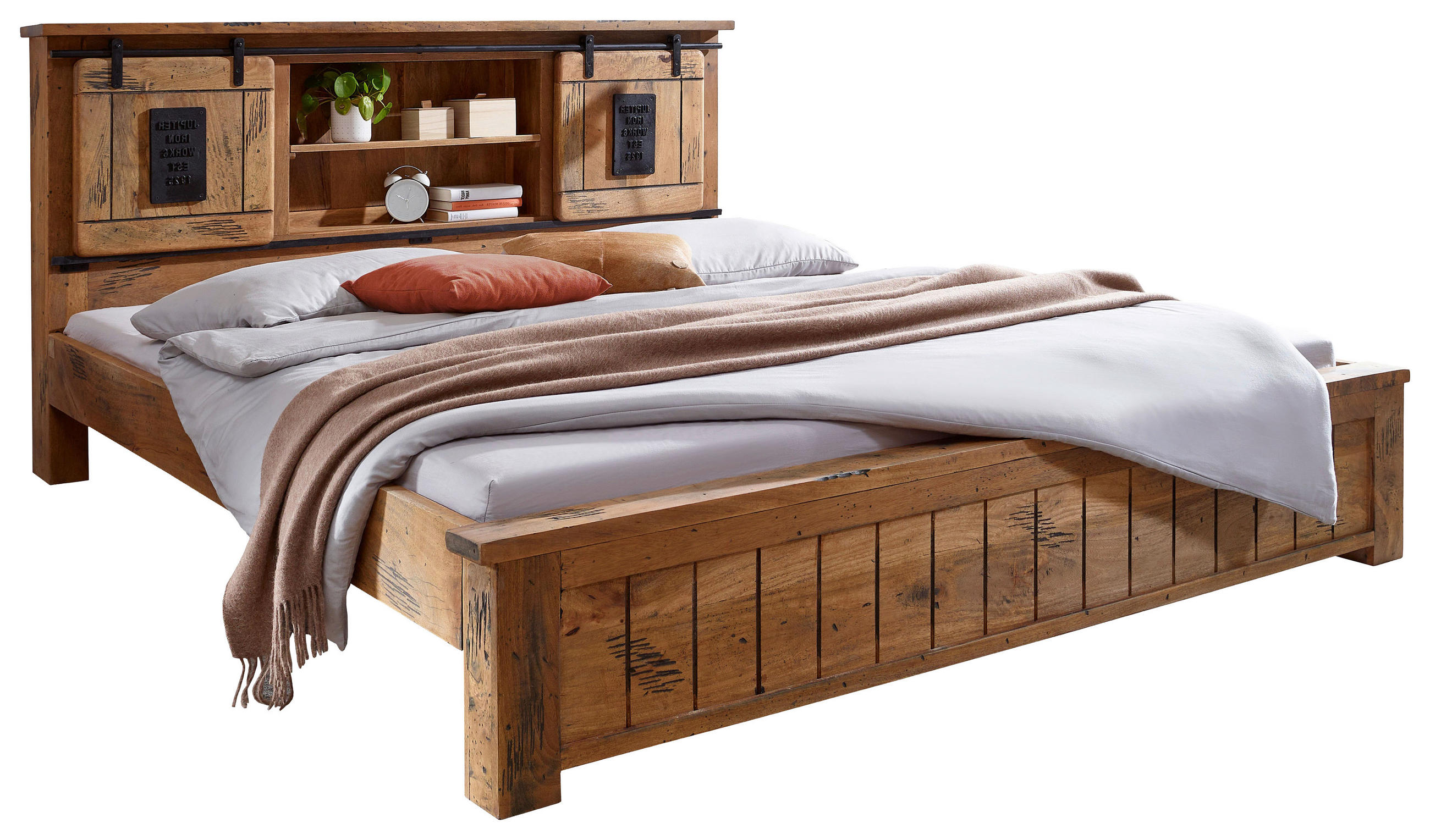 BETT - Naturfarben, KONVENTIONELL, Holz (180/200cm) - Livetastic