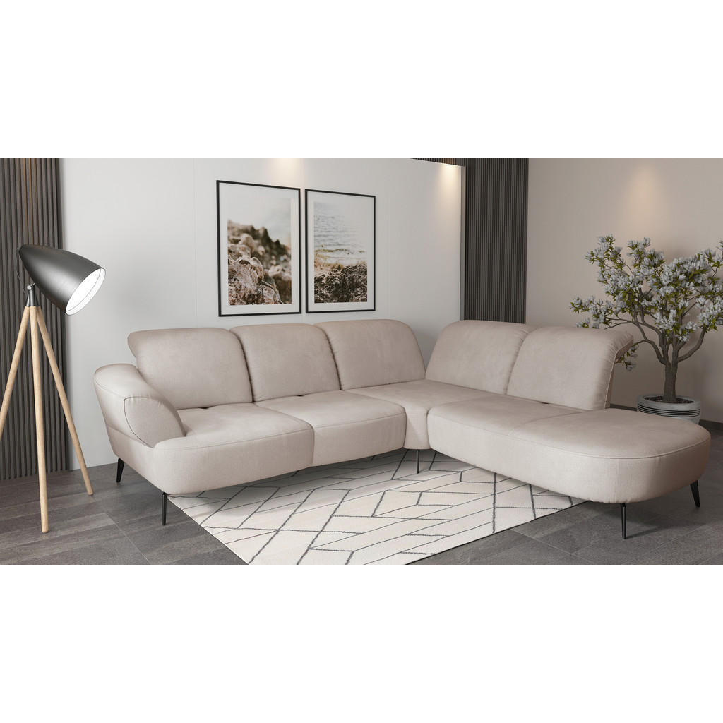 Sit & More ROHOVÁ SEDAČKA, textil, sivobéžová