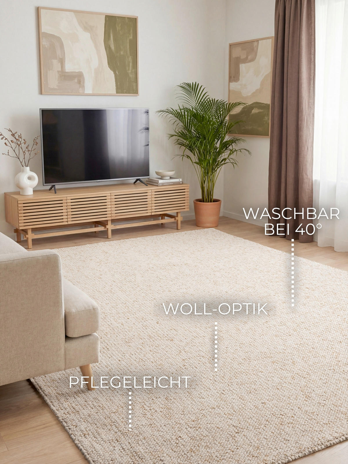 TUFTTEPPICH 80/150 cm Rocco Creme, Champagner  - Champagner/Creme, Basics, Kunststoff (80/150cm) - Elle Decoration