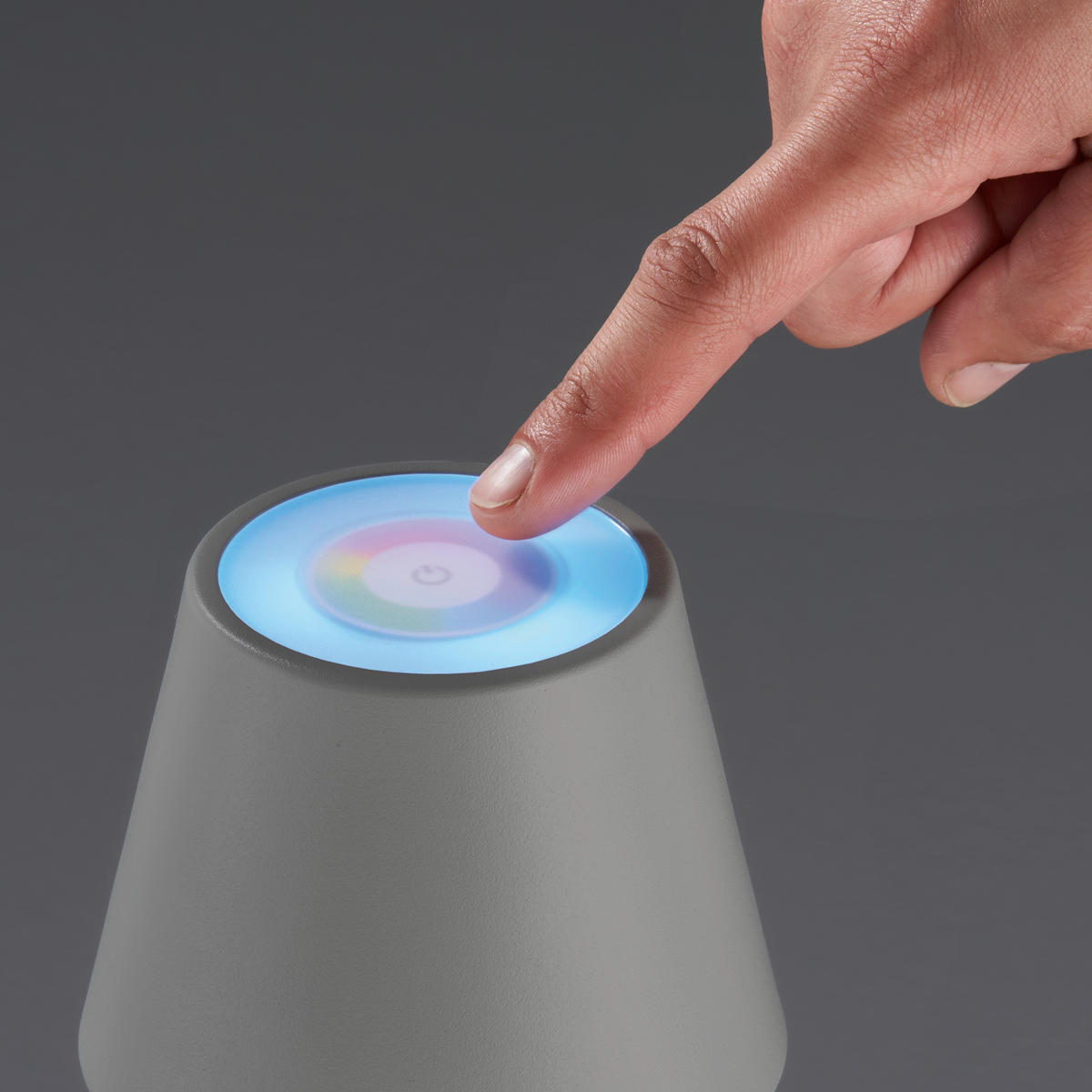 LED-Akkutischleuchte 2er SET Cosenza 12/38 cm  - Grau, KONVENTIONELL, Metall (12/38cm) - Schöner Wohnen