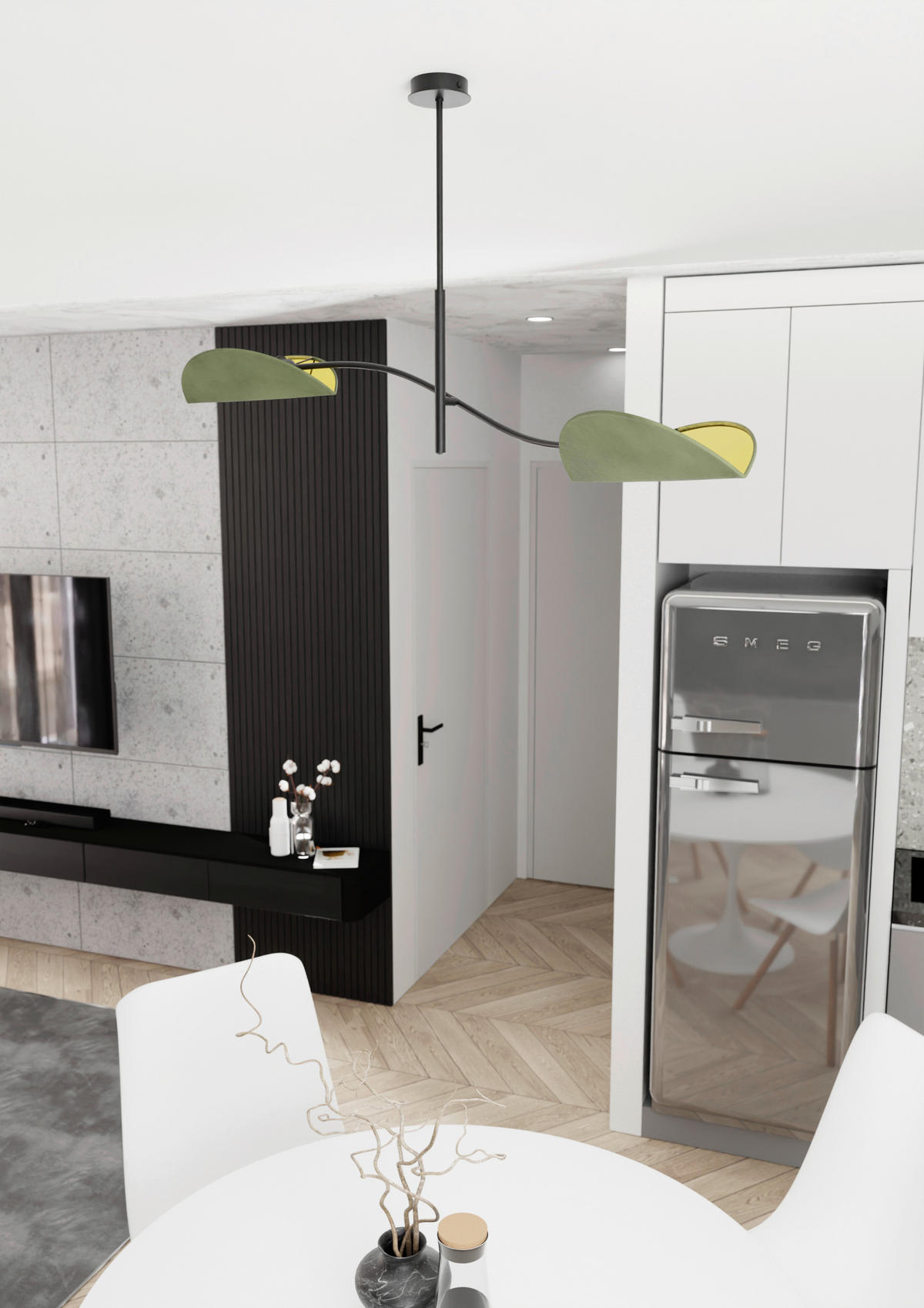 DECKENLEUCHTE  105/18/54 cm    - Smaragdgrün/Schwarz, LIFESTYLE, Metall (105/18/54cm)