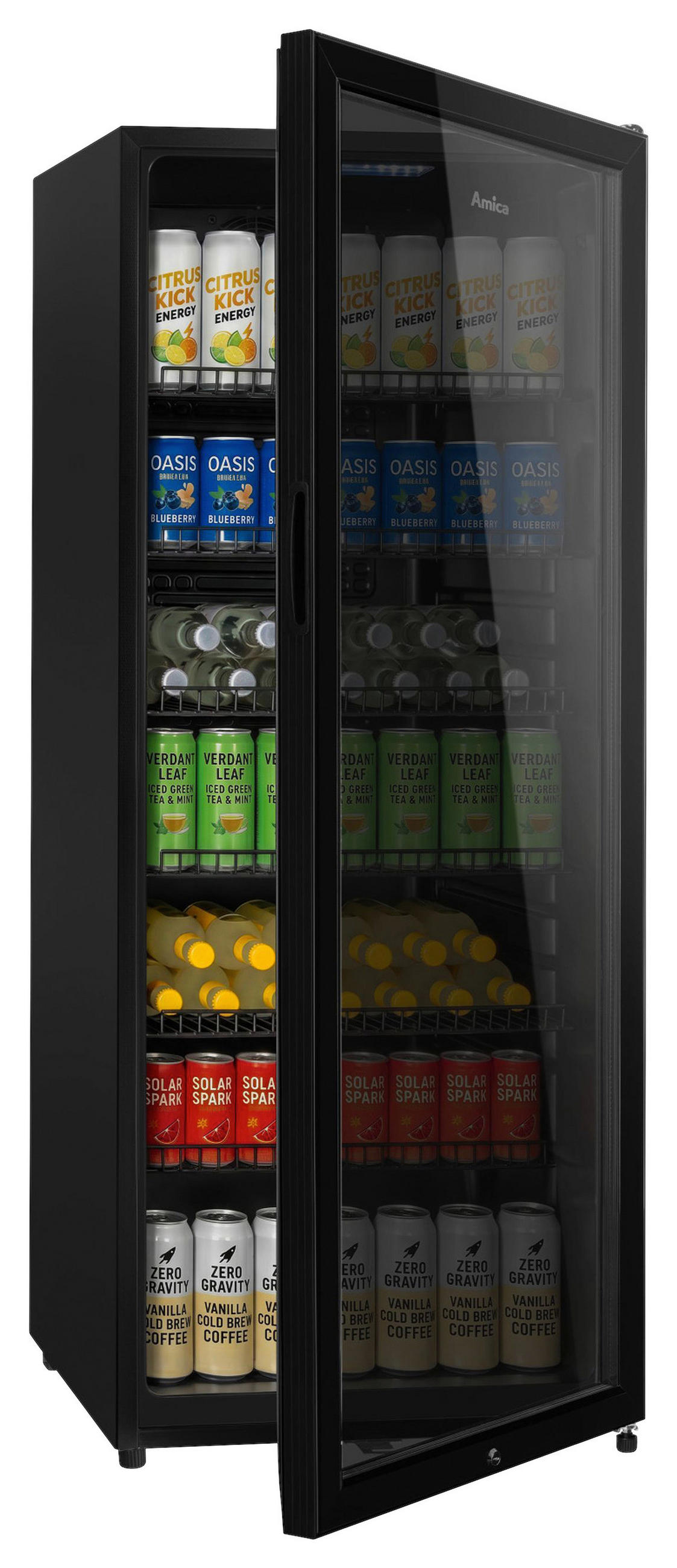 GETRÄNKEKÜHLSCHRANK 54,5/141/54 cm  - Schwarz, Basics, Glas/Metall (54,5/141/54cm) - Amica