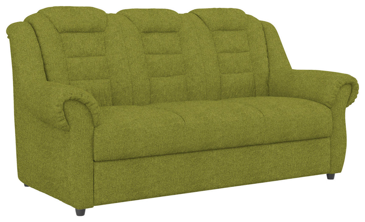 3-SITZER-SOFA Chenille Grün  - Schwarz/Grün, KONVENTIONELL, Kunststoff/Textil (196/102/1101cm) - Livetastic