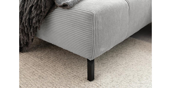 ECKSOFA Grau Cord  - Schwarz/Grau, Design, Textil/Metall (216/321cm) - Hom`in