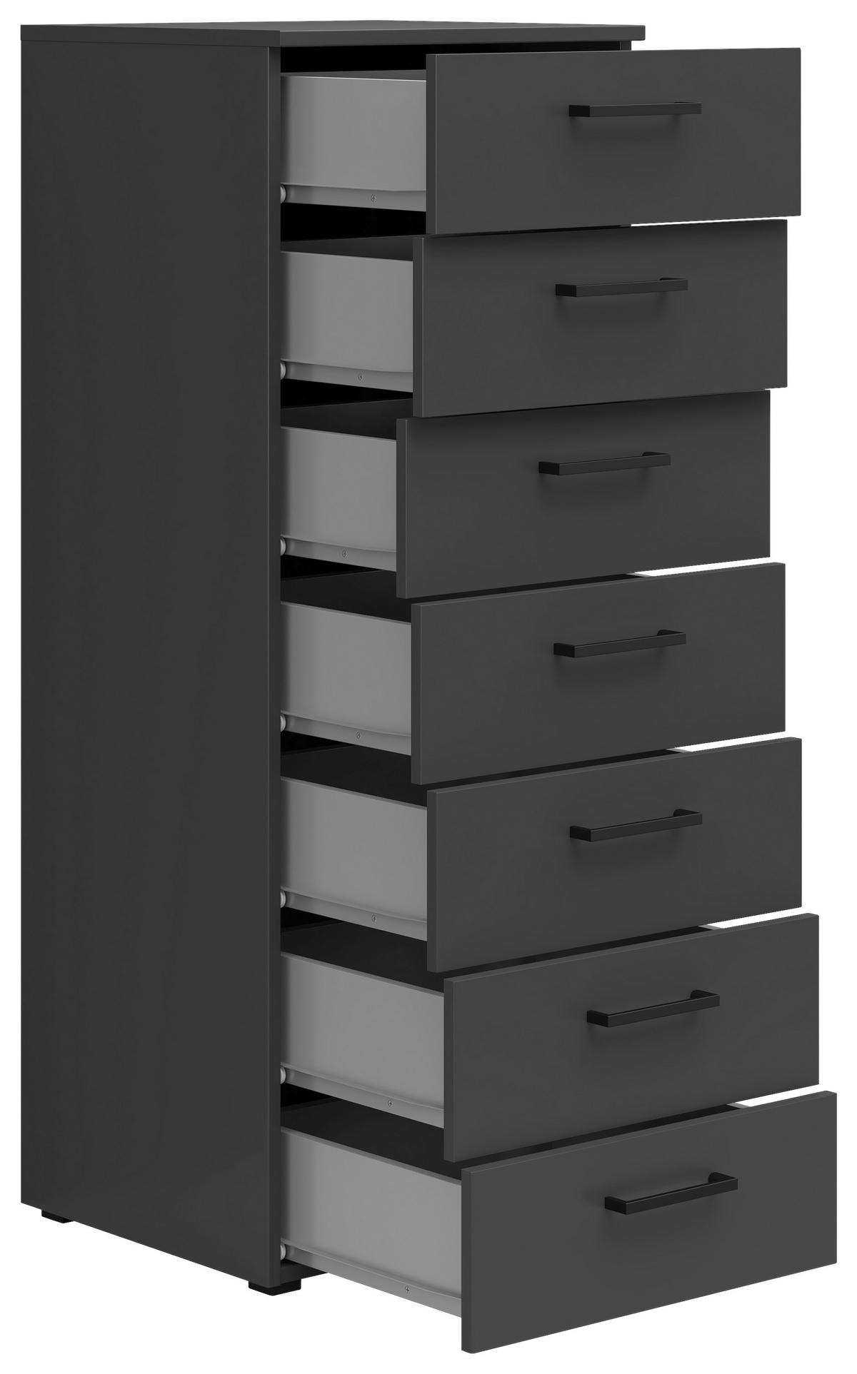KOMÓD 45/115/40 cm  - grafitszürke/fekete, Modern, műanyag/faalapú anyag (45/115/40cm) - Carryhome