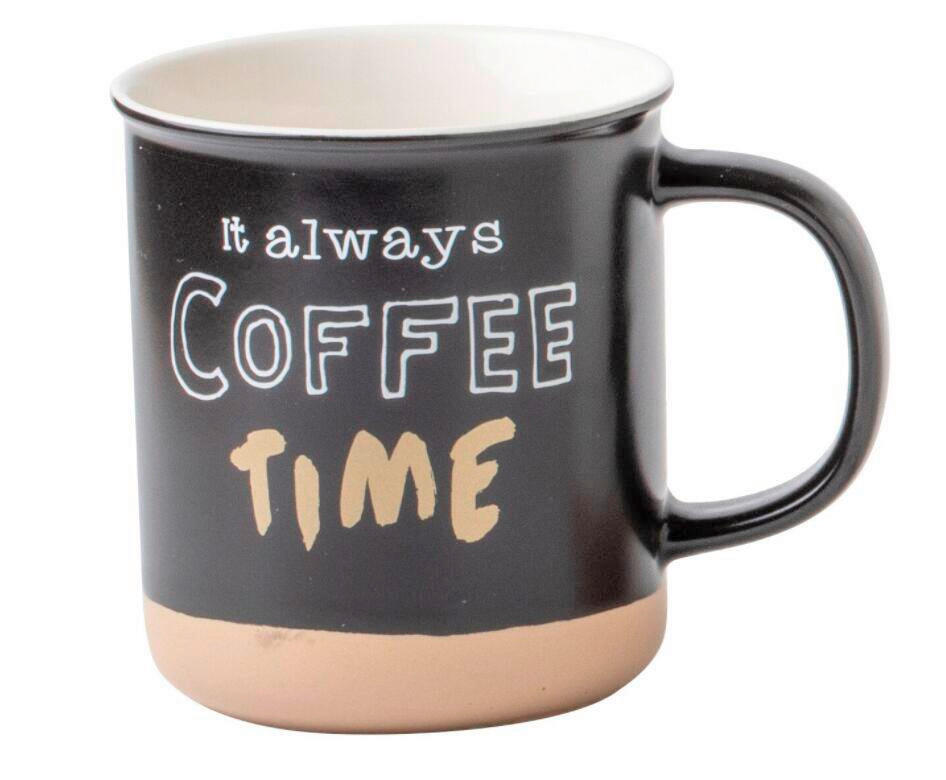 CANĂ PENTRU CAFEA 470 ml  - albastru/alb, Trend, ceramică (9,4/10,5cm) - Novel