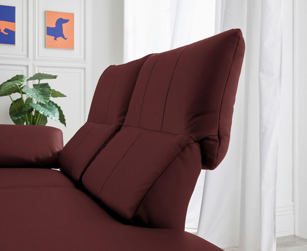RÉCAMIERE in Echtleder Rot  - Chromfarben/Rot, Design, Leder/Metall (209/85-109/95-16cm) - Dieter Knoll