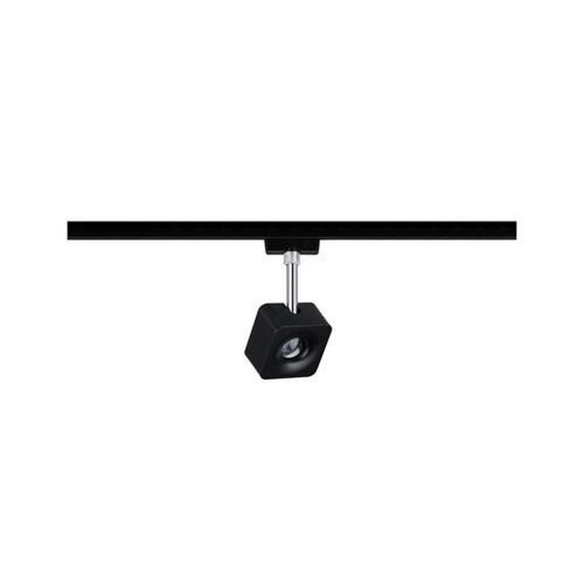 SCHIENENSYSTEM-STRAHLER Urail 7,7/16,5/4,7 cm   - Chromfarben/Schwarz, Design, Kunststoff/Metall (7,7/16,5/4,7cm) - Paulmann