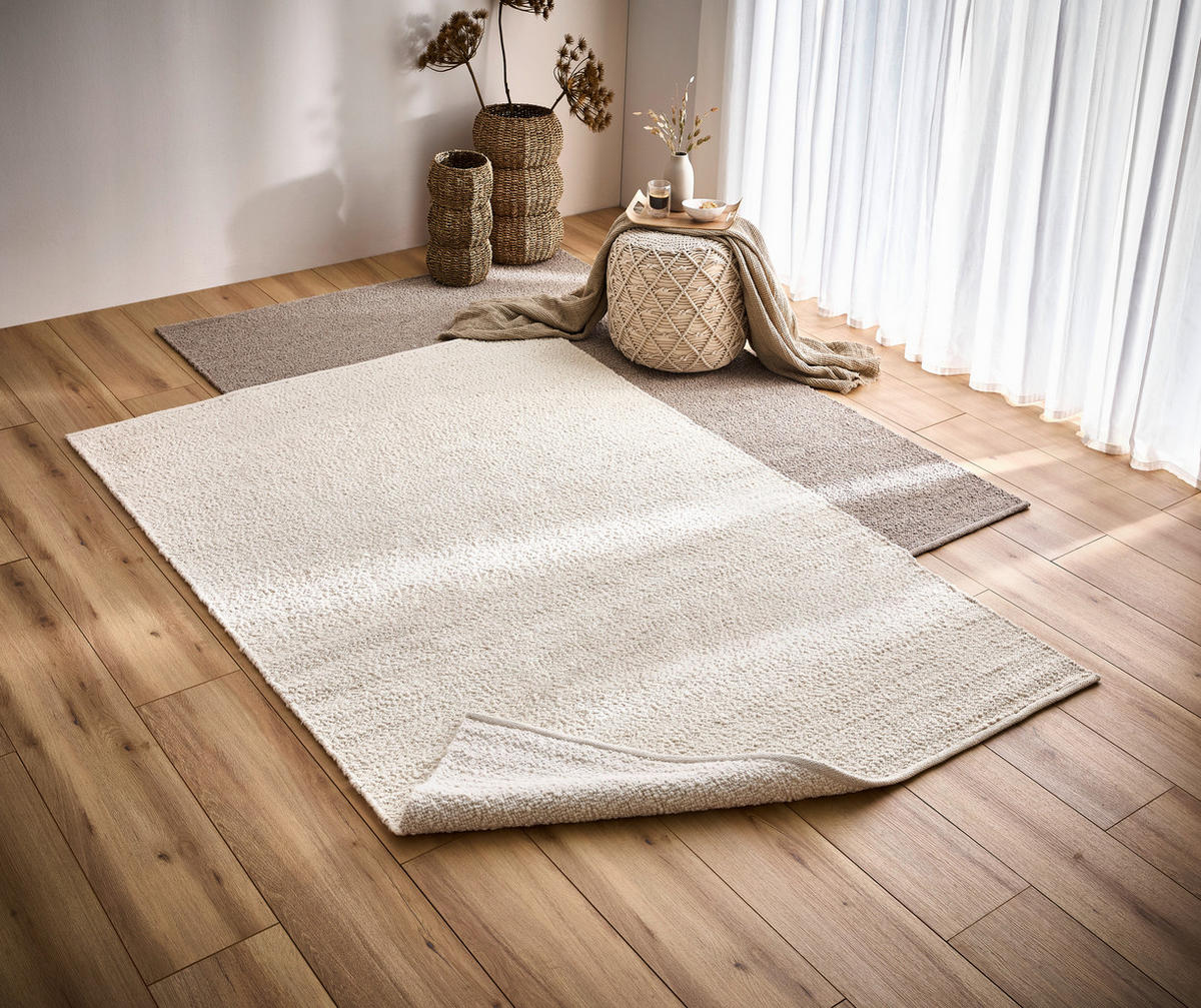HANDWEBTEPPICH 160/230 cm Taupe  - Taupe, Natur, Textil (160/230cm) - Linea Natura