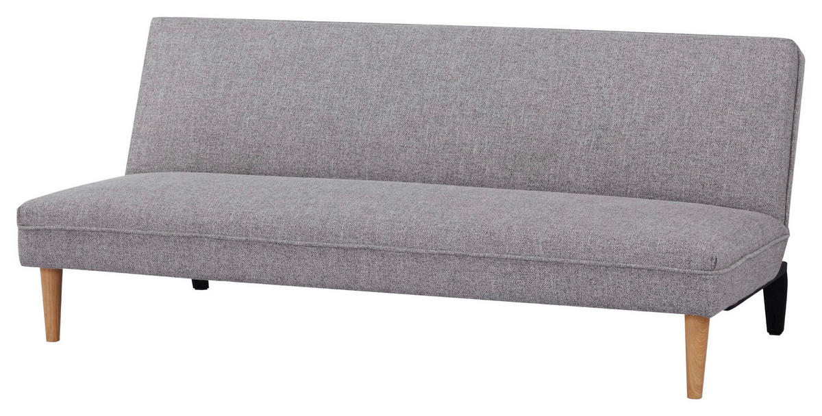 SCHLAFSOFA in Webstoff Hellgrau  - Hellgrau/Schwarz, Design, Holz/Kunststoff (180/77/87cm) - MID.YOU