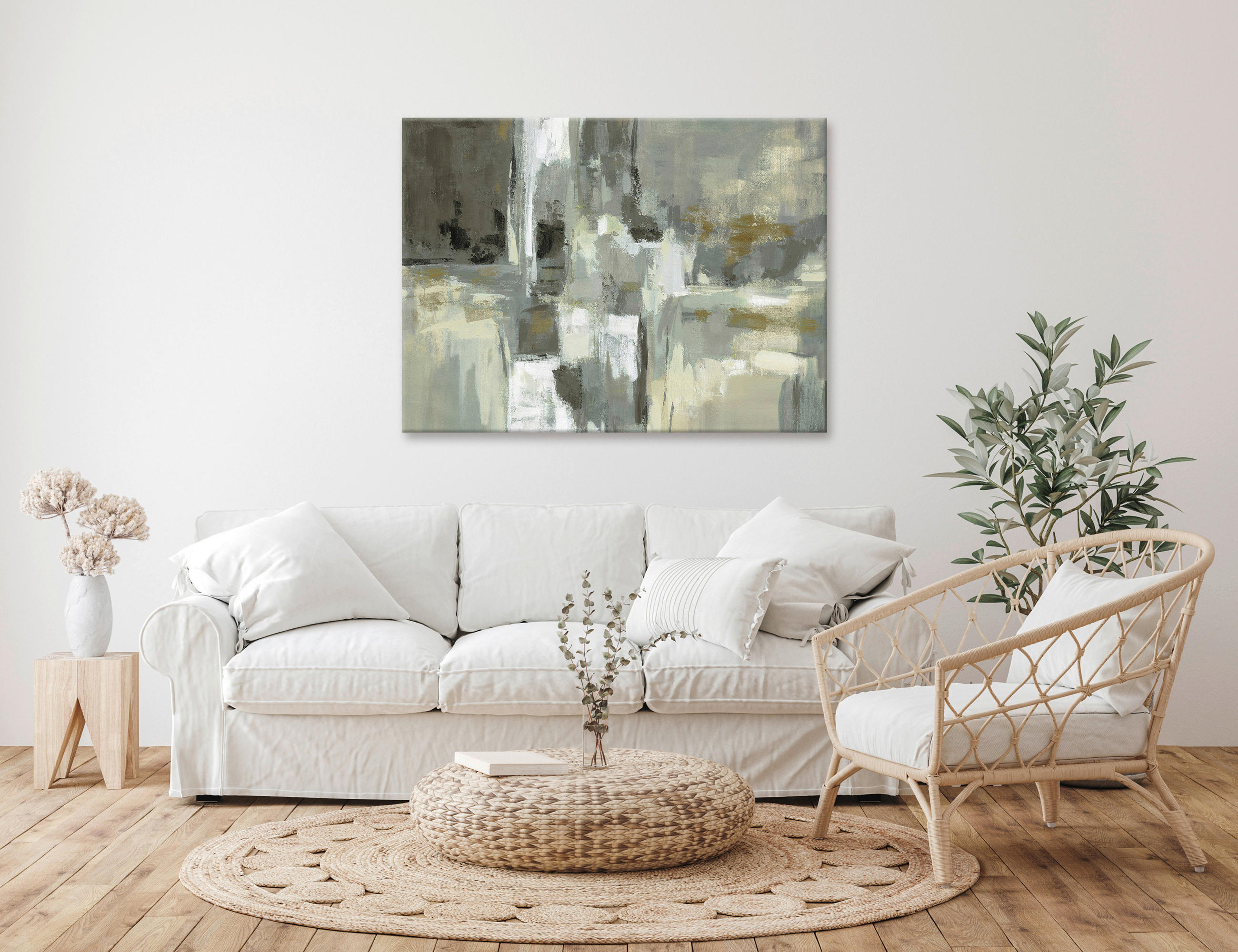 OBRAZ NA PLÁTNĚ, abstraktní, 135/100 cm  - vícebarevná, Basics, dřevo/papír (135/100cm) - Euroart