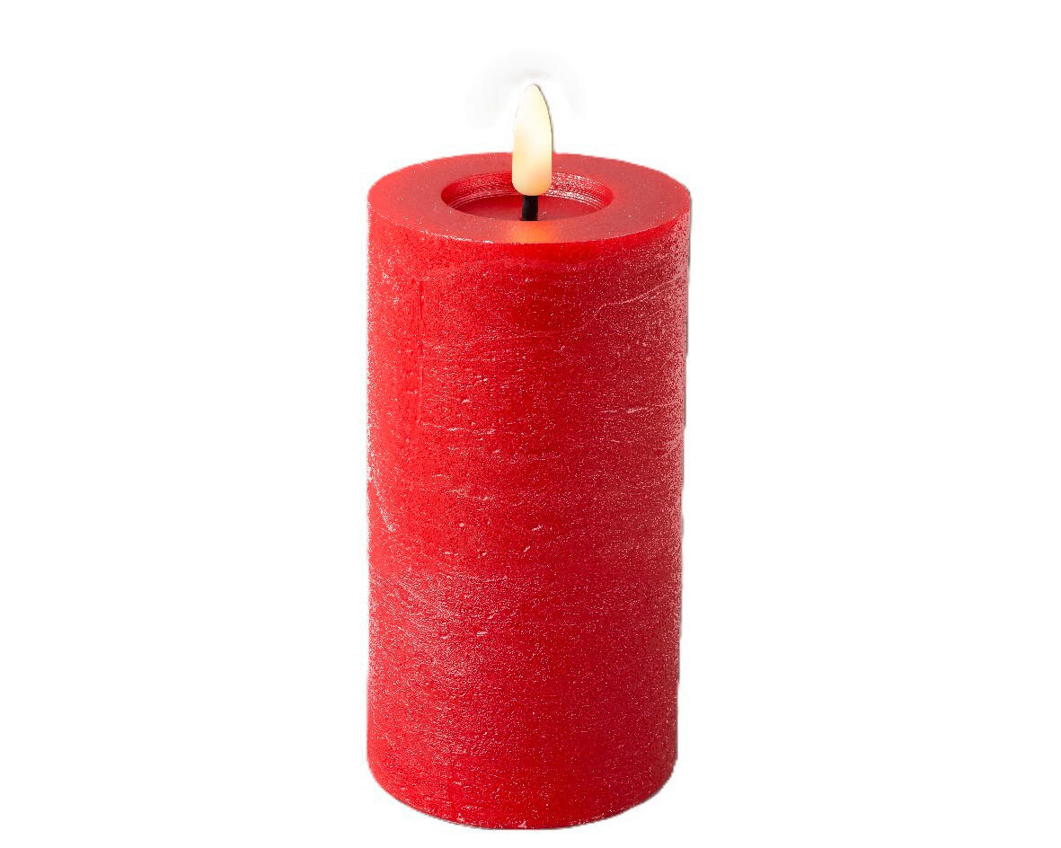 LUMÂNARE LED 7/15 cm  - roșu, Basics, plastic/parafină (7/15cm) - Ambia Home