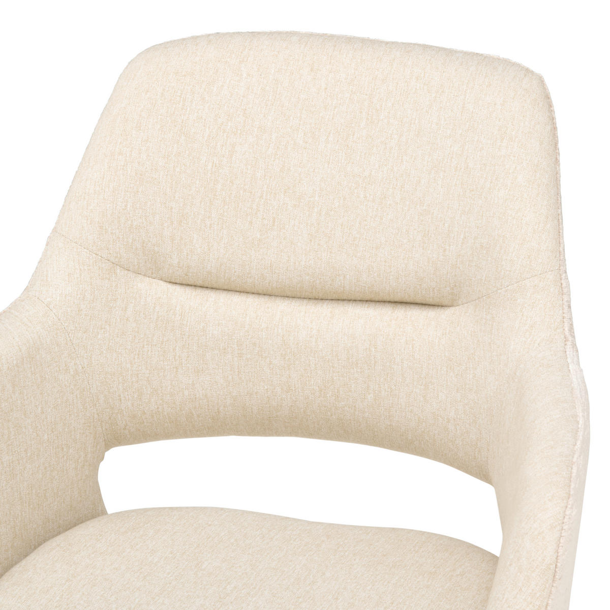 ARMLEHNSTUHL  in Eisen Chenille, Leinenoptik  - Beige/Schwarz, KONVENTIONELL, Textil/Metall (61/85/63cm) - MID.YOU