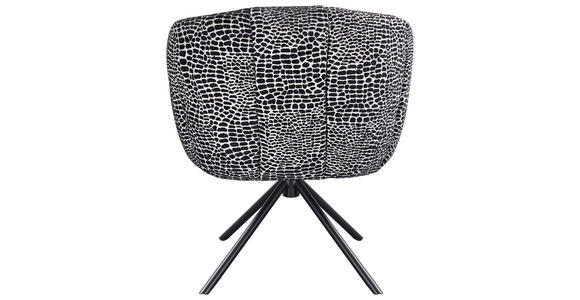 ARMLEHNSTUHL  Sitzfläche 360° drehbar Webstoff, Mikrofaser  Schwarz  - Schwarz, Design, Textil/Metall (67/80/65cm) - Novel