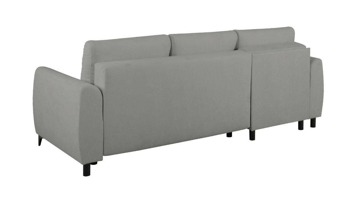 ECKSOFA Moli Grau Bouclé  - Schwarz/Grau, Design, Textil/Metall (236/148cm) - MID.YOU