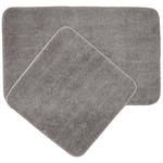 BADEMATTENSET Silberfarben 50x80/50x50 cm  - Silberfarben, KONVENTIONELL, Kunststoff/Textil (50x80/50x50cm) - Boxxx