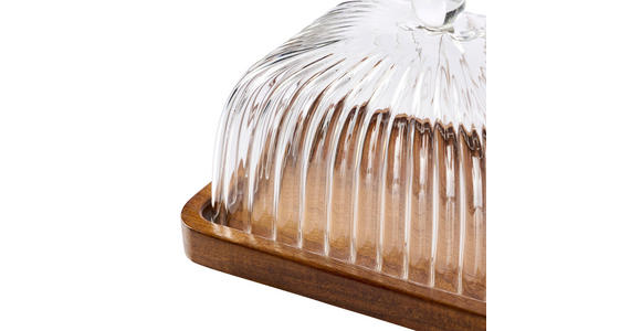 BUTTERDOSE Holz, Glas  - Klar/Akaziefarben, LIFESTYLE, Glas/Holz (17/12,5/10cm) - Novel