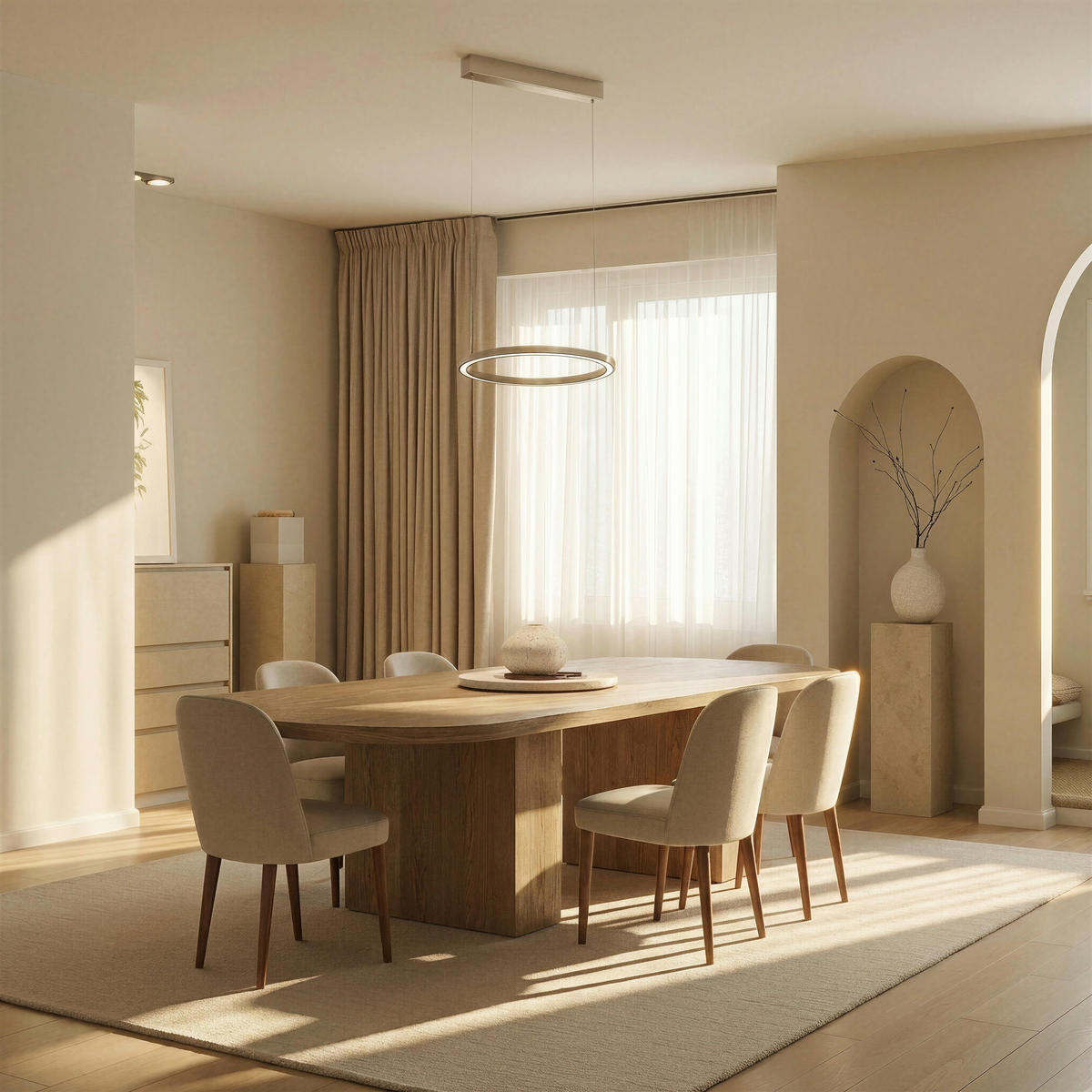 LED-HÄNGELEUCHTE Smart 48/150 cm   - Sandfarben, Design, Metall (48/150cm) - BOPP