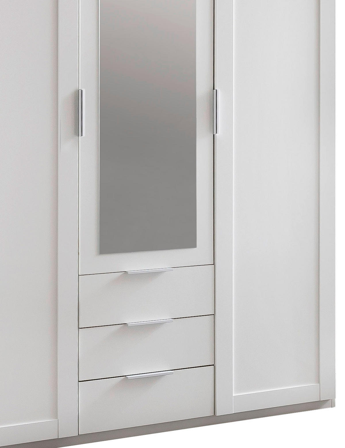 DREHTÜRENSCHRANK 135/211/59 cm 3-türig Weiß  - Silberfarben/Weiß, KONVENTIONELL, Glas/Holzwerkstoff (135/211/59cm) - MID.YOU