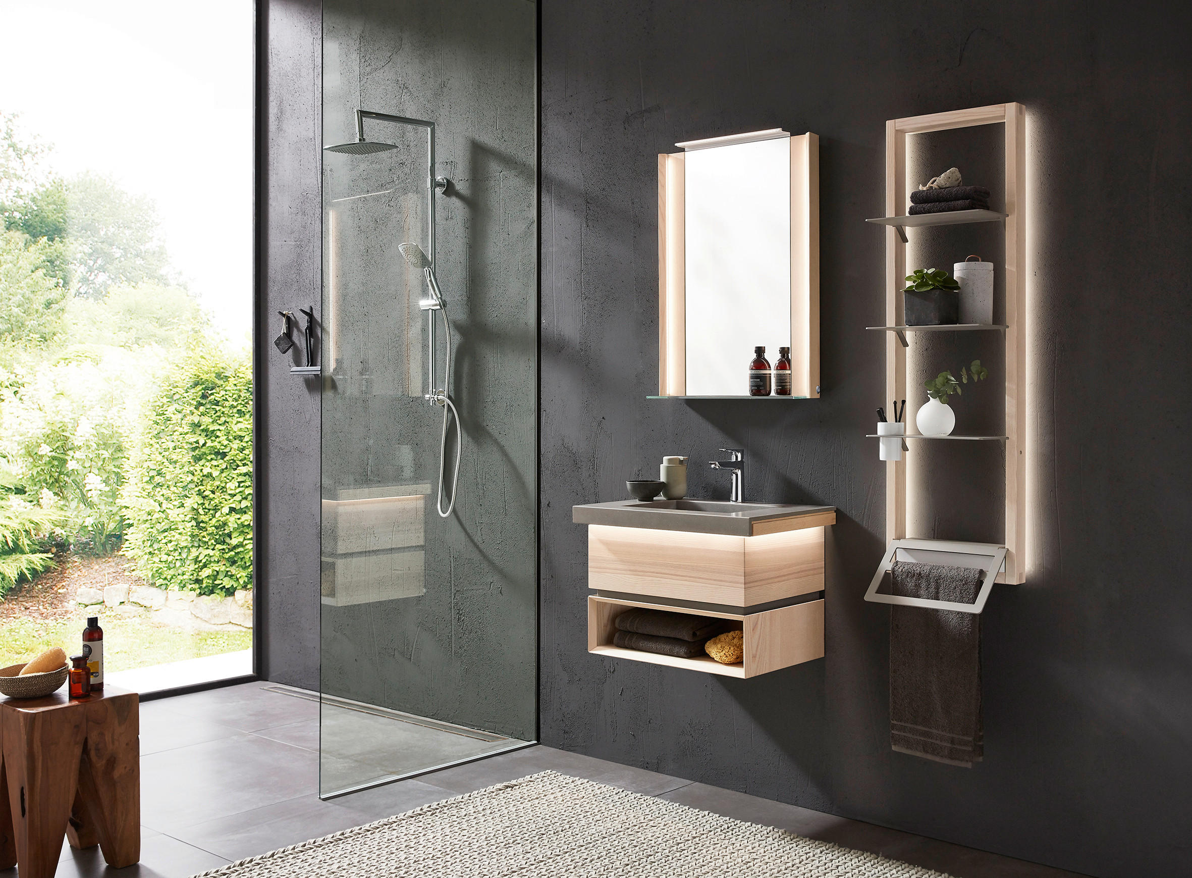 REGAL Wildeiche massiv Eichefarben  - Eichefarben, MODERN, Holz/Metall (38,4cm) - Valdera
