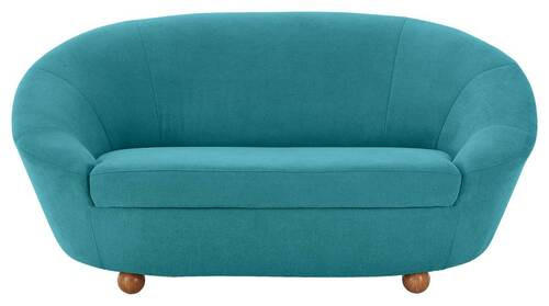 2-SITZER-SOFA Mikrofaser Türkis  - Türkis/Eichefarben, Design, Holz/Textil (178/82/114cm) - LOOKS by W.Joop