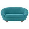 2-SITZER-SOFA Mikrofaser Türkis  - Türkis/Eichefarben, Design, Holz/Textil (178/82/114cm) - LOOKS by W.Joop