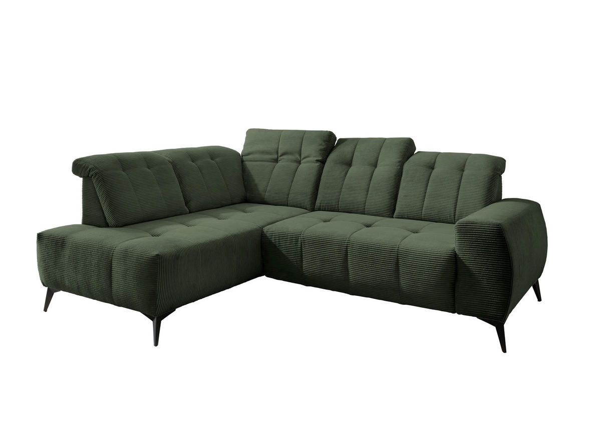Freisteller von Livetastic ECKSOFA Dunkelgrün Cord.