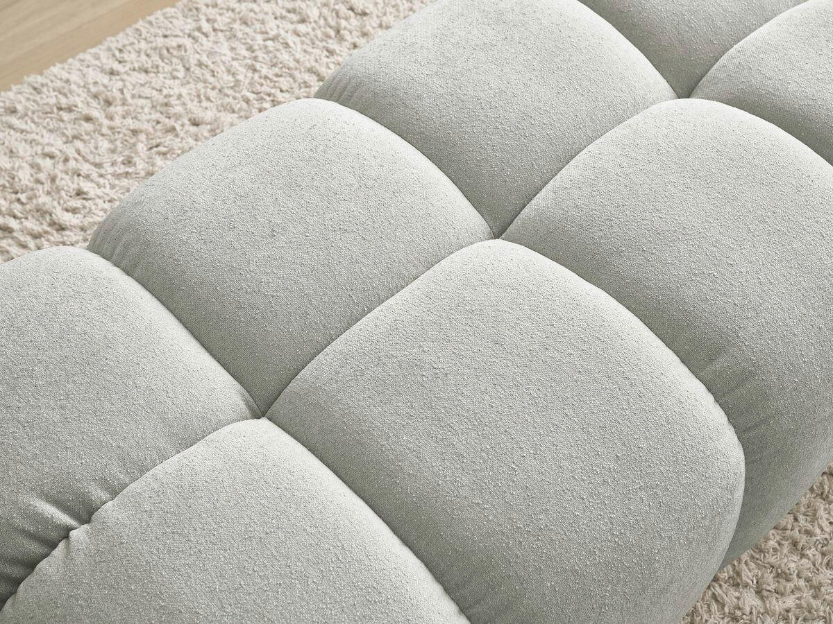 HOCKER EVEREST Struktur Hellgrau  - Hellgrau/Schwarz, MODERN, Kunststoff/Textil (140/70/40cm)