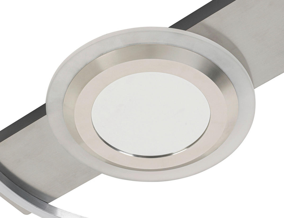 LED-DECKENLEUCHTE 42/40/6 cm   - Grau/Nickelfarben, Trend, Kunststoff/Metall (42/40/6cm) - Novel
