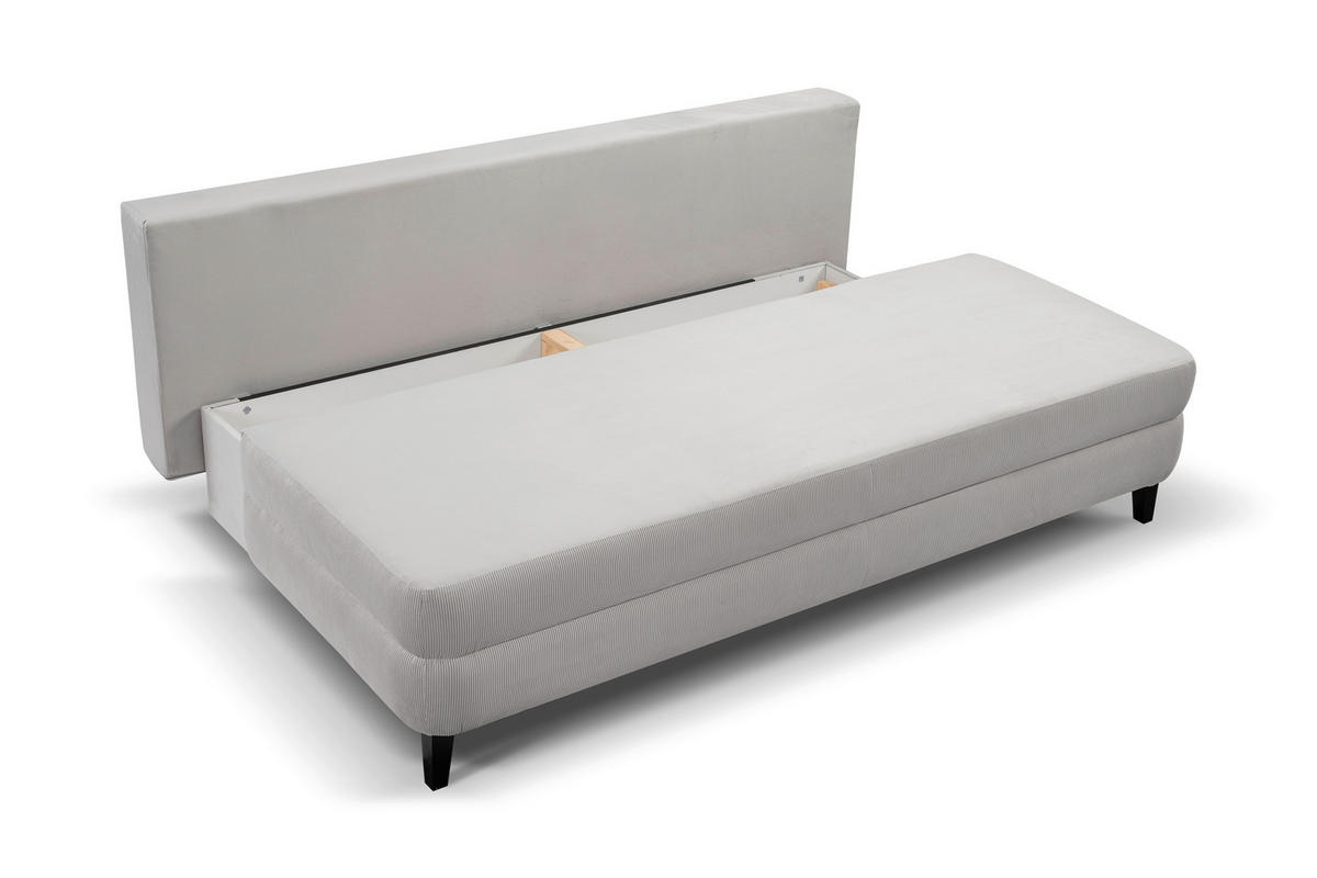 SCHLAFSOFA SORTO  mit Liegefunktion Cord Hellgrau  - Hellgrau/Schwarz, Basics, Holz/Textil (200/91/100cm) - MID.YOU