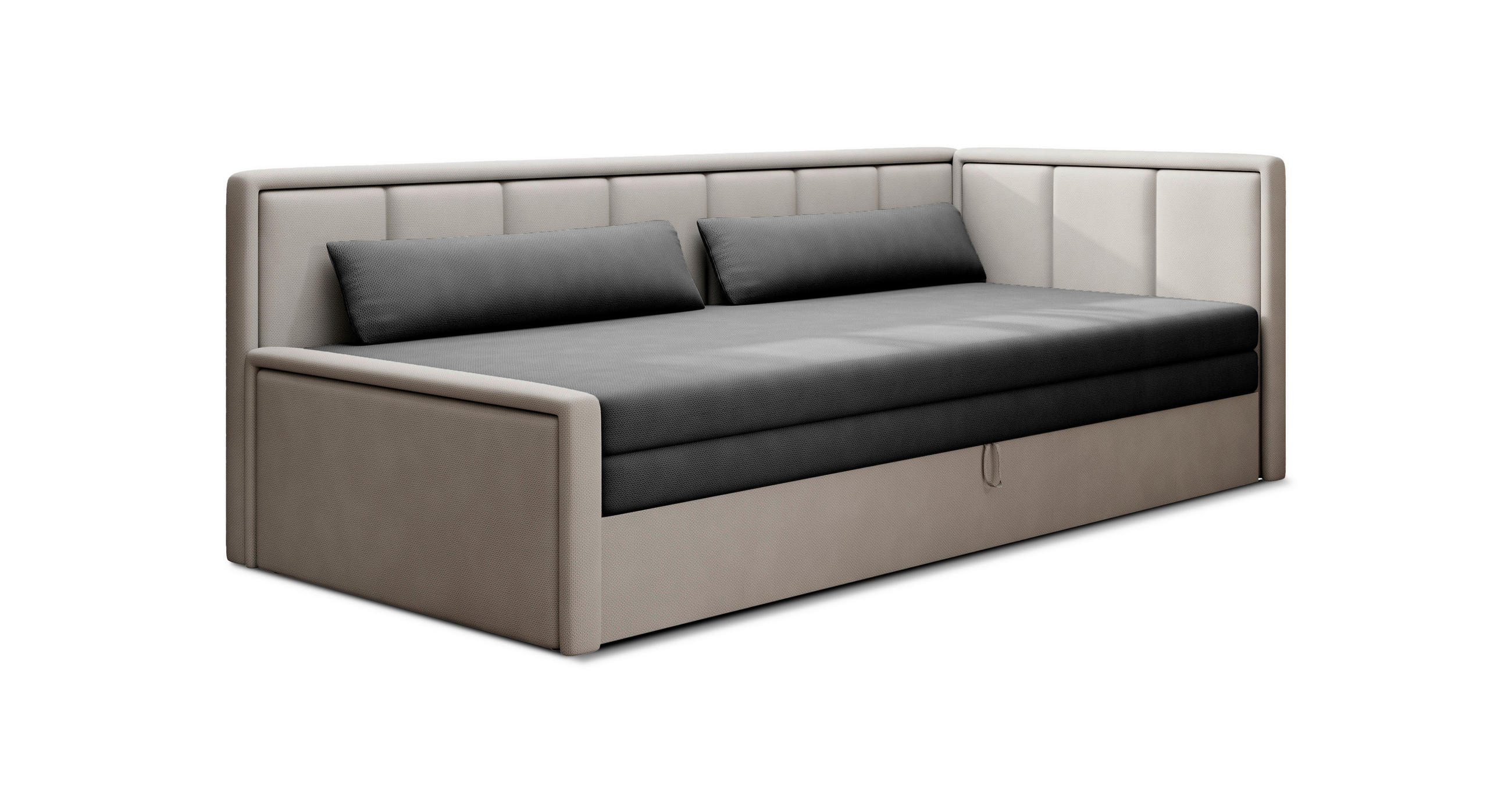 RÉCAMIERE Chenille Anthrazit, Hellgrau  - Anthrazit/Hellgrau, Design, Kunststoff/Textil (214/77/82cm) - P & B